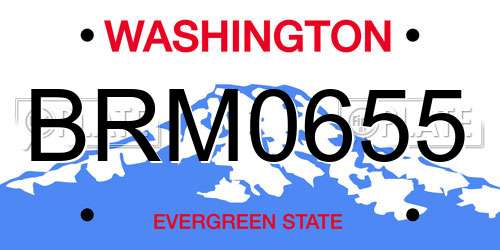 BRM0655 Washington License Plate