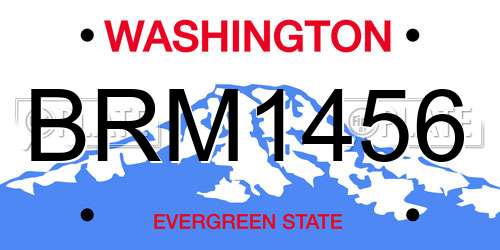 BRM1456 Washington License Plate