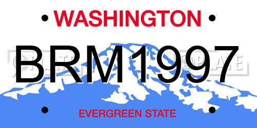 BRM1997 Washington License Plate