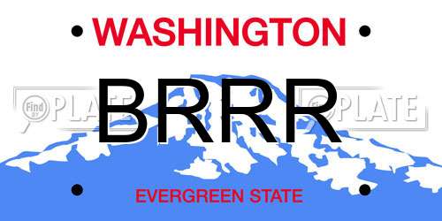 BRRR Washington License Plate