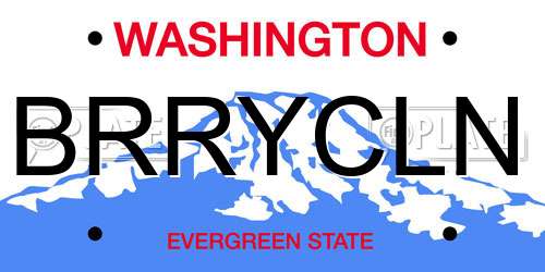 BRRYCLN Washington License Plate