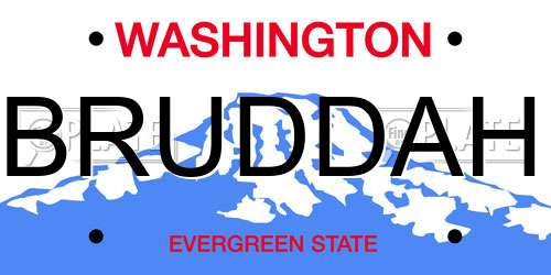 BRUDDAH Washington License Plate