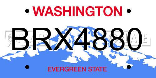 BRX4880 Washington License Plate