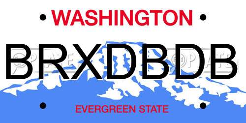 BRXDBDB Washington License Plate