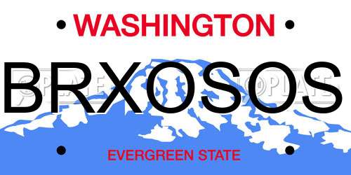 BRXOSOS Washington License Plate