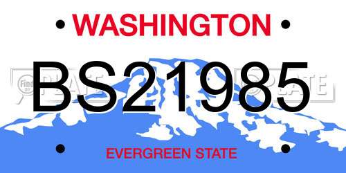 BS21985 Washington License Plate