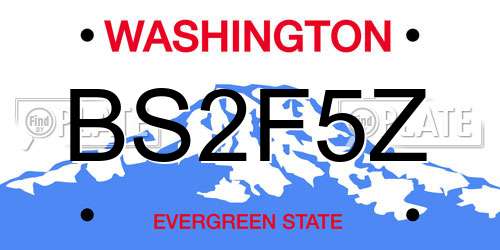 BS2F5Z Washington License Plate