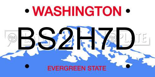 BS2H7D Washington License Plate