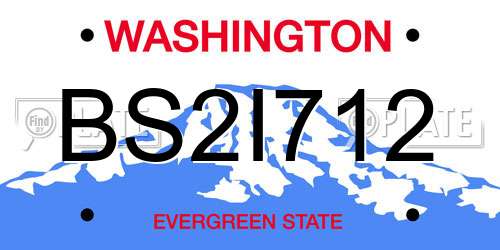 BS2I712 Washington License Plate