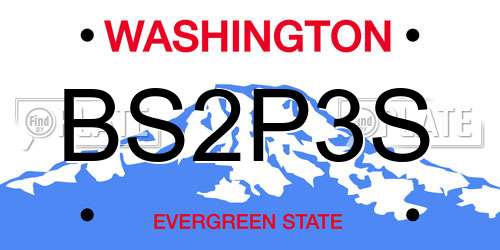 BS2P3S Washington License Plate