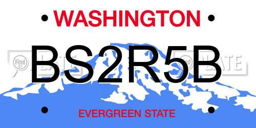 BS2R5B Washington License Plate