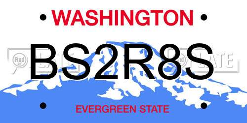 BS2R8S Washington License Plate