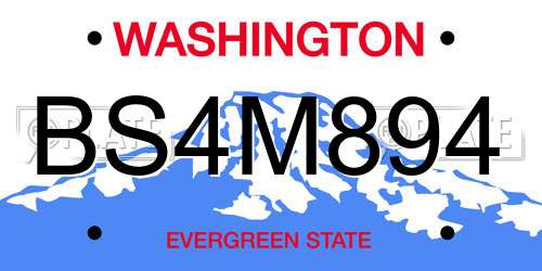 BS4M894 Washington License Plate