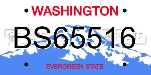 BS65516 Washington License Plate