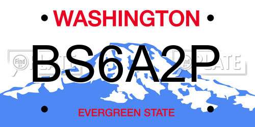 BS6A2P Washington License Plate
