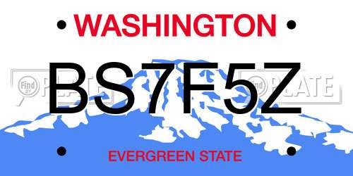 BS7F5Z Washington License Plate