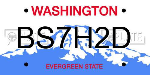 BS7H2D Washington License Plate