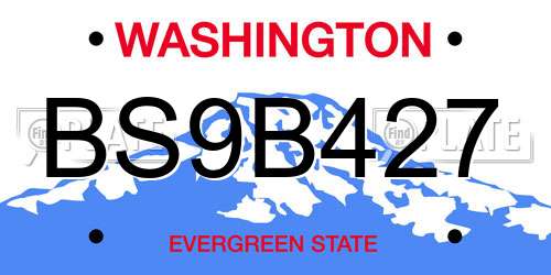 BS9B427 Washington License Plate