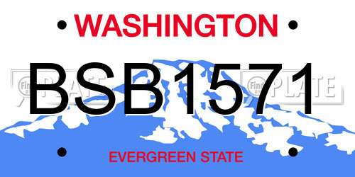 BSB1571 Washington License Plate