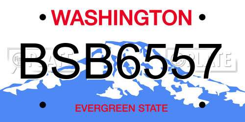 BSB6557 Washington License Plate