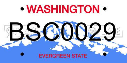 BSC0029 Washington License Plate
