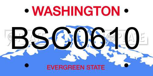BSC0610 Washington License Plate