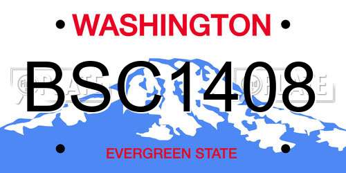 BSC1408 Washington License Plate