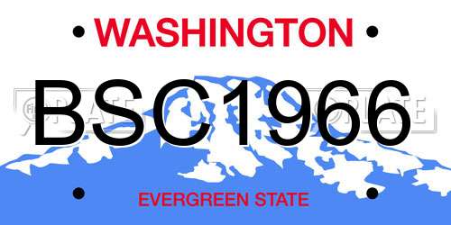 BSC1966 Washington License Plate