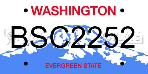 BSC2252 Washington License Plate