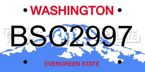 BSC2997 Washington License Plate
