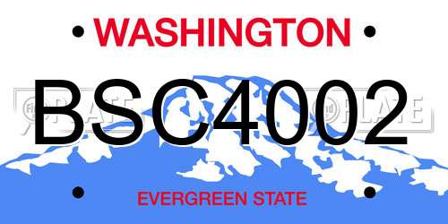 BSC4002 Washington License Plate