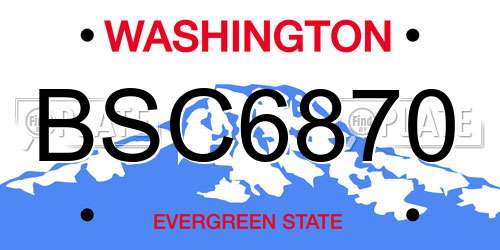 BSC6870 Washington License Plate