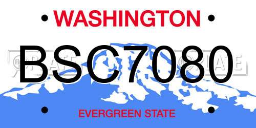 BSC7080 Washington License Plate