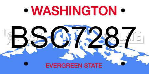 BSC7287 Washington License Plate