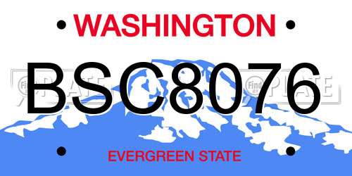 BSC8076 Washington License Plate