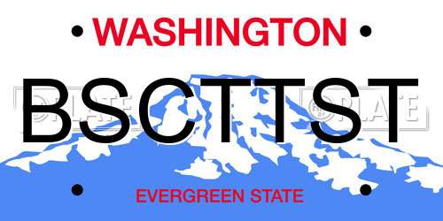 BSCTTST Washington License Plate