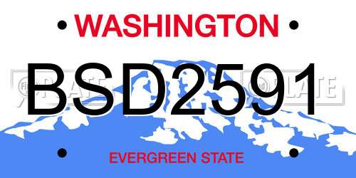 BSD2591 Washington License Plate