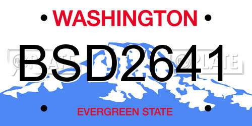 BSD2641 Washington License Plate
