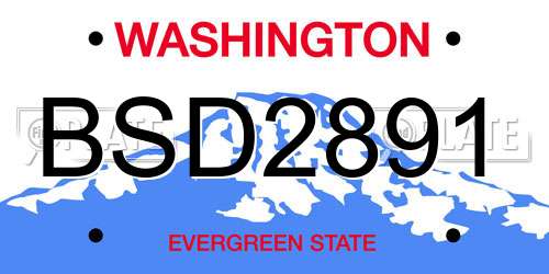 BSD2891 Washington License Plate