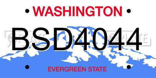 BSD4044 Washington License Plate