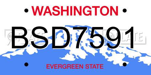 BSD7591 Washington License Plate