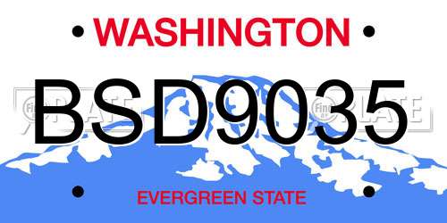 BSD9035 Washington License Plate