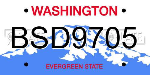 BSD9705 Washington License Plate