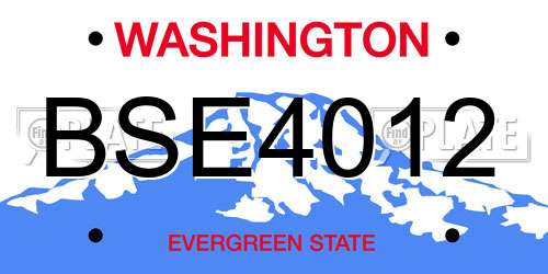 BSE4012 Washington License Plate