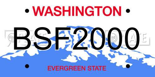 BSF2000 Washington License Plate