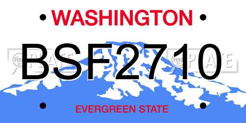 BSF2710 Washington License Plate