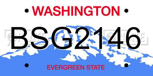 BSG2146 Washington License Plate
