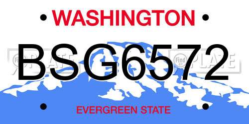 BSG6572 Washington License Plate