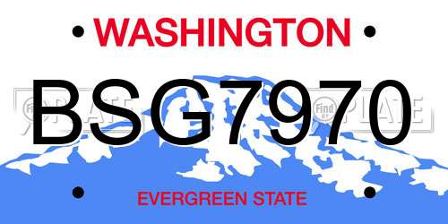 BSG7970 Washington License Plate