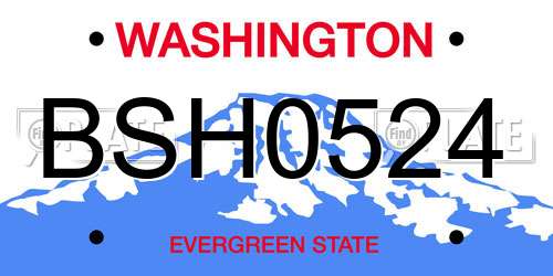 BSH0524 Washington License Plate